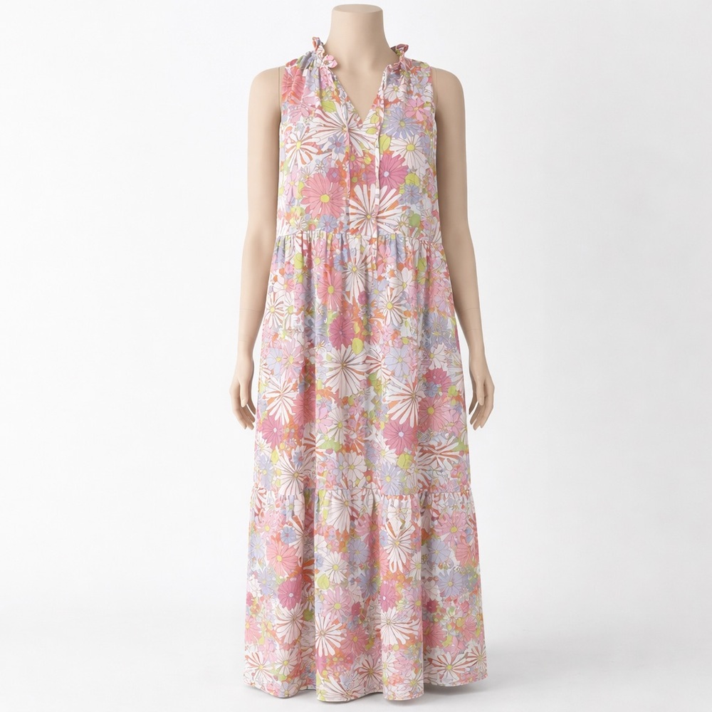 BB Dakota Women’s Floral Maxi Dress Size M Pink Multicolor Recycled DB - Picture 2 of 9